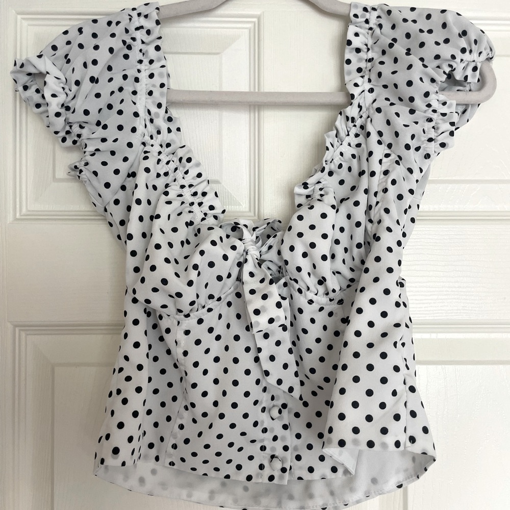 Princess Polly Elouise Polka Dot Crop Top
